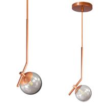 Kit 2 Pendentes ON LY - BRONZE com globo de vidro Fumê Kit 2 Pendentes ON LY - BRONZE com globo de vidro Fumê