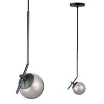 Kit 2 Pendentes On Ly PRETO com globo esfera de vidro Fume Kit 2 Pendentes On Ly PRETO com globo esfera de vidro Fume