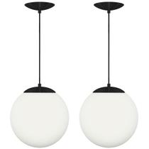 Kit 2 Pendentes Orby Bola Globo Grande 23 cm Preto