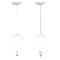 kit 2 Pendentes Orby Bolinha Branco + Lampada 3000k