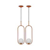 Kit 2 Pendentes Pendulo Com Globo De Vidro Moderno 1xG9 778/1