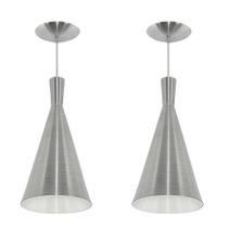 Kit 2 Pendentes Tom Dixon Funil Corneta Escovado Kit 2 Pendentes Tom Dixon Funil Corneta Escovado