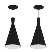 Kit 2 Pendentes Tom Dixon Funil Corneta Preto com Branco Kit 2 Pendentes Tom Dixon Funil Corneta Preto com Branco