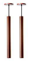 Kit 2 Pendentes Tubo Cilindro Alumínio 40cm Kit 2 Pendentes Tubo Cilindro Alumínio 40cm