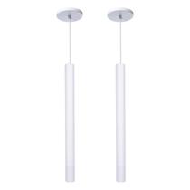 Kit 2 Pendentes Tubo Cilindro Alumínio 50cm