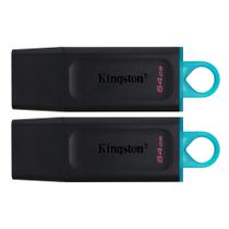 Kit 2 Pendrive 64GB Kingston com Conexão USB 3.2-ORIGINAL 5 anos GARANTIA DTX/64GB - Kingston Original