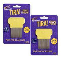 Kit 2 Pente Fino Amarelo Piolhos e Lêndeas - Dr. Pentizinho