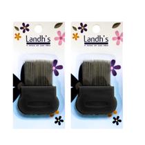 Kit 2 Pente Fino Inox De Piolhos e Lêndeas Preto - Landhs Kit 2 Pente Fino Inox De Piolhos e Lêndeas Preto - Landhs