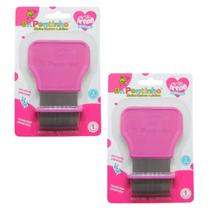 Kit 2 Pente Fino Inox Rosa Piolhos e Lêndeas - Dr. Pentinho