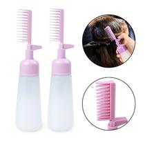 Kit 2 Pentes Frasco Aplicador de Tinta Cabelo 160ml Rosa Cabeleireiro Hair Cuidados com os Cabelos Tintura Coloração