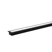 Kit 2 Perfil Line Alumínio Embutir 1M 25X14,5Mm Acab Preto