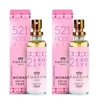 Kit 2 Perfume 521 Vip Rose Feminino Amakha Paris Bolso Bolsa