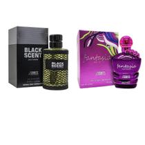 Kit 2 Perfume Fantasia-Black scent I-scents 100ml para mulher