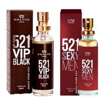 Kit 2 Perfume Masculino 521 Vip Black Sexy Men Amakha Paris