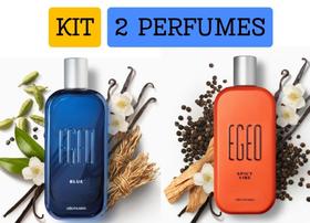 Kit 2 perfumes 1 Egeo Blue + 1 Egeo Spicy Vibe - Refrescante dia e noite - Presente mais vendido