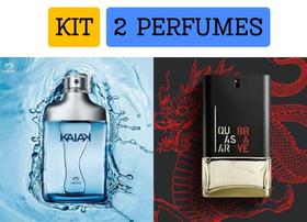 Kit 2 perfumes 1 Kaiak Natura + 1 Quasar Brave Refrescante dia e noite Presente mais vendido