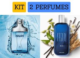 Kit 2 perfumes 1 Natura Kaiak + 1 Egeo Blue Refrescante dia e noite Presente mais vendido