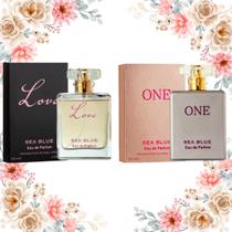 Kit 2 Perfumes Femininos 100ml Love e One Sea Blue