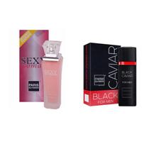 KIt 2 Perfumes Importado Sexy Woman Black Caviar For Men 100ml