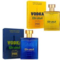 Kit 2 Perfumes Vodka Brasil Amarelo e Vodka Brasil Azul Mas. - Paris Elysees