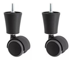Kit 2 Pés Cama Box/ Roda Silicone Não Risca Piso Preto