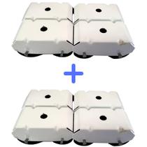 Kit 2 Pés De Fogão e Geladeira Frezzer Branco c/ Rodinhas Kit 2 Pés De Fogão e Geladeira Frezzer Branco c/ Rodinhas