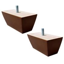 Kit 2 Pés de Madeira Retangular para Sofá 12cm - Mozzelar