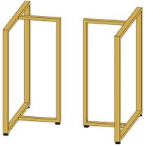 Kit 2 Pés De Mesa 75X60Cm Mod. T Estilo Ind Ferro - Dourado