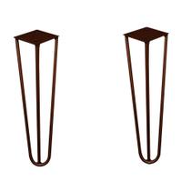 Kit 2 Pés de Metal 25 CM Hairpin Legs Rack e Puffs Bronze G41