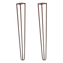 Kit 2 Pés de Metal 60 CM Hairpin Legs Mesa de Canto Aparador Bronze G41