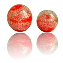 Kit 2 Pesos De Papel De Cristal Tipo Murano - Esferas Vermelho
