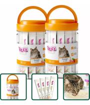 Kit 2 Petisco Gato Truly Creamy Frango E Bife 420g 30 Sachês