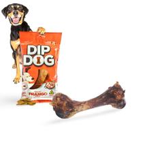 Kit 2 Petisco para cachorro mordedor pet Femur Suino desidratado 100 natural bife de carne frango