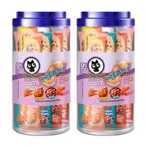 Kit 2 Petisco Para Pets ChuChups Cream Pote Sortido com 24 Tubos Kit 2 Petisco Para Pets ChuChups Cream Pote Sortido com 24 Tubos