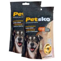Kit 2 Petiscos Mastigáveis para Cães Petsko Ligamento Bovino Desidratado com 3 Unidades Kit 2 Petiscos Mastigáveis para Cães Petsko Ligamento Bovino Desidratado com 3 Unidades