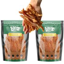 Kit 2 Petiscos Natural Caes E Gatos Peito De Frango 100g Luv