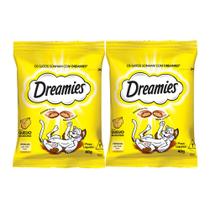 Kit 2 Petiscos para Gatos Dreamies Adultos Sabor Queijo Delicioso com 40g