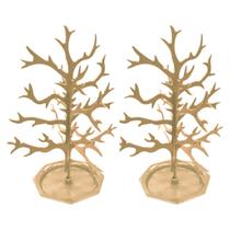 Kit 2 Petisqueira Arvore Acrílica Frutas Frios Doces Ouro