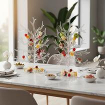 Kit 2 Petisqueira Arvore Acrílica Mesa Frutas Frios Doces Transparente Kit 2 Petisqueira Arvore Acrílica Mesa Frutas Frios Doces Transparente