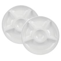 Kit 2 Petisqueira Com 5 Divisorias 31cm Para Servir Petiscos Molho Queijos Amendoim Buffet Kit 2 Petisqueira Com 5 Divisorias 31cm Para Servir Petiscos Molho Queijos Amendoim Buffet