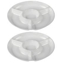 Kit 2 Petisqueira de Melamina Premium Leve Resistente Grande com 4 Divisões - 33,5 cm - Bestfer Kit 2 Petisqueira de Melamina Premium Leve Resistente Grande com 4 Divisões - 33,5 cm - Bestfer
