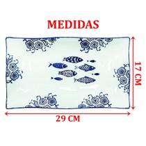 Kit 2 Petisqueiras Bowl Grande Travessa Peixe Oceano 550ml