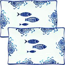 Kit 2 Petisqueiras Bowl Pequena Travessa Peixe Oceano 200ml Kit 2 Petisqueiras Bowl Pequena Travessa Peixe Oceano 200ml
