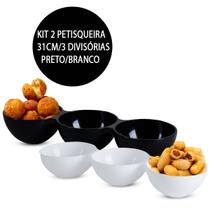 Kit 2 Petisqueiras c/ 3 Divisões Churrasco Queijo Doce Iguarias