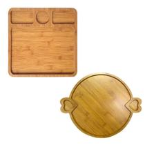 Kit 2 Petisqueiras Mdf Gamela Bandeja Tábua 7 Divisórias