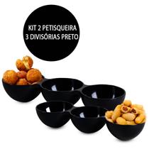 Kit 2 Petisqueiras p/ Iguarias Churrasco Salgados Patê Molhos Doces