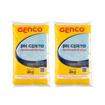 Kit 2 Ph Certo Elevador Alcalinizante Piscinas 2kg - Genco Kit 2 Ph Certo Elevador Alcalinizante Piscinas 2kg - Genco