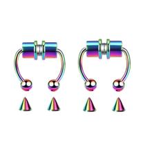 Kit 2 Piercing Magnético De Nariz Septo Falso Kit 2 Piercing Magnético De Nariz Septo Falso