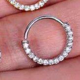 Kit 2 Piercing Nariz Cartilagem Argola Cravejado Strass 8mm/10mm modelo:LL/PRATA/10mm Kit 2 Piercing Nariz Cartilagem Argola Cravejado Strass 8mm/10mm modelo:LL/PRATA/10mm