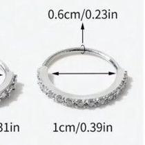 Kit 2 Piercing Nariz Cartilagem Argola Cravejado Strass 8mm/10mm Kit 2 Piercing Nariz Cartilagem Argola Cravejado Strass 8mm/10mm